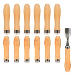 Hochwertiges 12 Stück Feilenheft mit Holzgriff und starken Metallringen, ideal für Heimwerker und Handwerker bei der Bearbeitung von Metall und Holz