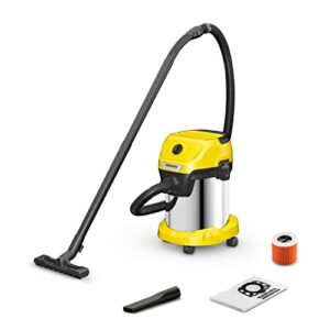 Nass-Trockensauger mit Patronenfilter und Vliesfilterbeutel für effektive Reinigung von Boden und Fugen, 1.000 W, 2 m Schlauchaufbewahrung und Blasfunktion