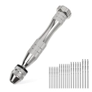 Handbohrer Set mit 21 Teilen, Handbohrmaschine und Mikro-Spiralbohrerbits für DIY-Projekte