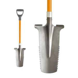 Hochwertiger Spaten mit Wurzelsäge und ergonomischem Griff für harte Böden