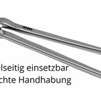 Hochwertige Hufzange mit Feder für Pferde, Edelstahlgehäuse und springgeladene Feder zum Beschlagen und Pflegen von Pferden.