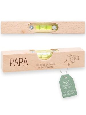 Abenteuernah Wasserwaage als Geschenk für Männer, 40. Geburtstag Mann, praktisches Werkzeug und liebevolles Geschenk für Papa.