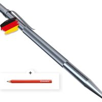 BAUHELD Anreissnadel Metall 150mm - Reißnadel mit eingelöteter Hartmetall-Spitze, hergestellt in Deutschland, für harte Oberflächen wie Glas, Holz, Fliesen, Parkett, Blech und Keramik