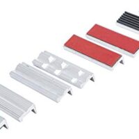 Schraubstock-Schutzbacken-Satz aus Aluminium mit Magneten, 8-teilig, 100 mm groß, für empfindliche Werkstücke wie Aluminium-Gewindestangen und Schrauben geeignet.