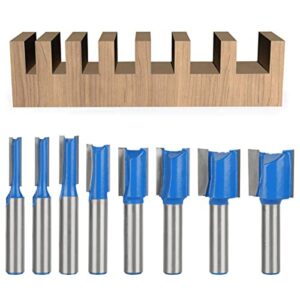 Holzbearbeitung, Nutfräser-Set, 8 Stück, 8mm Schaft, für verschiedene Anwendungen