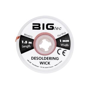 BIGtec Entlötlitze 1mm für effektive Lötzinn-Entfernung und -Entlöten mit reinem Kupferdraht und hoher Wärmeleitfähigkeit