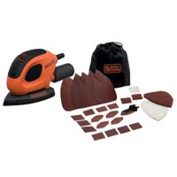 Dreieckschleifer Mouse für staubfreies Schleifen von BLACK+DECKER, 55 Watt Schleifmaschine mit Schleifplatte 133 x 95 mm und Schiebeschalter