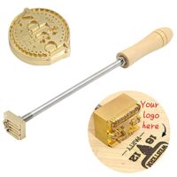 Benutzerdefiniertes Logo-Brandeisen, personalisiertes Metall-Brandeisen, Hitzestempel-Kit für Leder, Holz, Papier, Fleisch, Kuchen, Brot, Backen