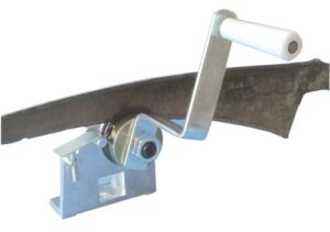 Berger & Schröter 30082 Dengelmaschine/Sensendengelmaschine, Silber,weiß - Professionelle Werkzeugmaschine für das Dengelem von Sensen und Sicheln