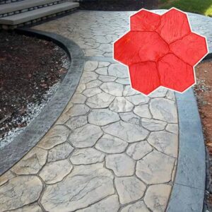 Beton Stempel Matte mit Griff, Beton Texturing Skin Stamps Formen für Garten und Bauen, Dekorative Steinmuster Bodenmatte Werkzeuge zum DIY-Hobby