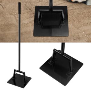 Betonstampfer, Stahl Bodenverdichter, Erdstampfer mit Breite Platte, Stampfer zum Verdichten von Boden, Kies und Sand