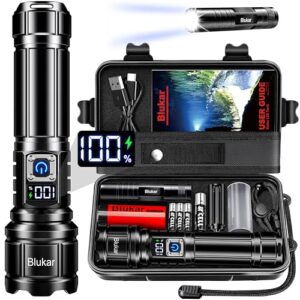 Taschenlampe mit 500.000 Lumen, LED-gespeist, 5 Lichtmodi und Zoom-Funktion, wasserdicht und robust für Camping, Outdoor-Aktivitäten oder Notfälle