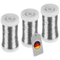 Blumendraht, Myrtendraht, silberfarbener Draht, Bastelmaterial, Wickeldraht, Bindedraht, Drahtrolle, 100 Meter