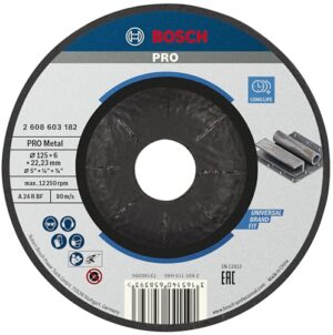 Bosch 1x PRO Metal Longlife Schleifscheibe für kleine Winkelschleifer und 22,23‑mm-Bohrung (für Stahl, Ø 125 mm, Professional Zubehör Kleiner Winkelschleifer)