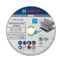 Bosch 5x PRO Trennscheibe für Mini-Winkelschleifer mit 10 mm Bohrung, geeignet für Stahl und Edelstahl, Ø 76 mm, hochwertiges Zubehör