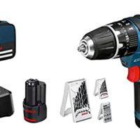 Bosch Professional 12V System Akku Schlagbohrschrauber GSB 12V-15, inkl. zwei 2.0Ah-Akkus, Ladegerät, Bohrer-Sets und Werkzeugtasche