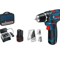 Bosch Professional 12V System Akku Bohrschrauber GSR 12V-15 inkl. 2x GBA 2,0Ah Ladegerät und Zubehörset