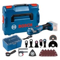 Bosch Professional 18V System Akku Multi-Cutter GOP 18V-34, Vibration Control, inkl. mehrere Sägeblätter, Schleifplatte und Zubehör