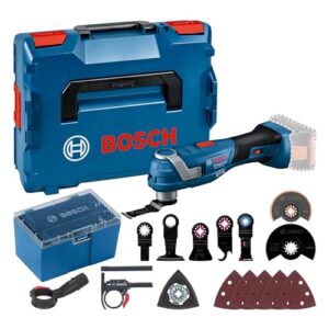 Bosch Professional 18V System Akku Multi-Cutter GOP 18V-34, Vibration Control, inkl. mehrere Sägeblätter, Schleifplatte und Zubehör