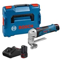 Professionelle Blechschere 12V System Akku von Bosch Professional - GSC 12V-13 mit zwei 2,0Ah-Akkus und Schnellladegerät GAL 12V-40