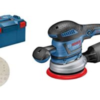 Bosch Professional Exzenterschleifer GEX 40-150 mit Staubbox, Schleifteller-⌀ 150mm und Netzschleifblatt M480 für Heimwerker-Aufgaben