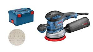 Bosch Professional Exzenterschleifer GEX 40-150 mit Staubbox, Schleifteller-⌀ 150mm und Netzschleifblatt M480 für Heimwerker-Aufgaben