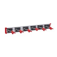 Gerätehalter mit 6 Mini-Haltern und Aluminium-Führungschiene für Garage, Garten und Haushalt