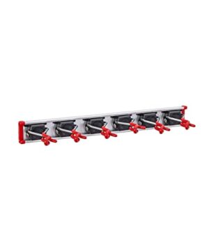 Gerätehalter mit 6 Mini-Haltern und Aluminium-Führungschiene für Garage, Garten und Haushalt