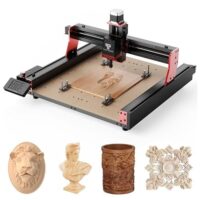 CNC Fräse für Holz, Acryl und Metall, vorausgebaute CNC Fräsmaschine TTC 450 Pro mit Unterstützung der vierten Achse und einem Arbeitsbereich von 460 x 460 mm.