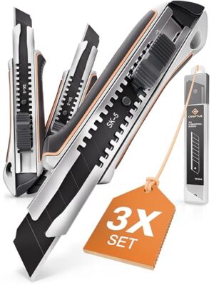 Robuste Cuttermesser aus Aluminium mit SK5 Carbonstahl-Klingen, ideal für Heimwerker und Gewerbe