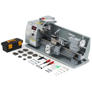 Drehmaschine für Metallbearbeitung, 8x16 Zoll Tischdrehmaschine, 210x400MM Drehbank, Metalldrehscheibe mit 2500 RPM
