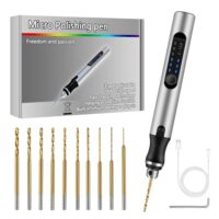 Kabelloses USB Wiederaufladbares DIY Handbohrer Set mit 10 Spiralbohren und Mini Bohrmaschine für Harz Schmuckherstellung Kunststoff Holz Leder