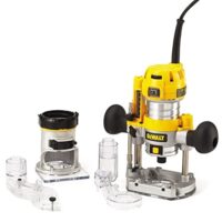 Elettrofresatrice DeWalt D26204K-QS mit Affondamento und Base Fissa, 8 mm, 900 Watt für Bau- und Handwerksbranche sowie private Anwendungen