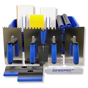 Professionelles Fliesenwaschset mit 15-teiligen Set, inklusive zahnkellen, Schwammbrett und Glättekelle, ideal für Fliesenlegerarbeiten