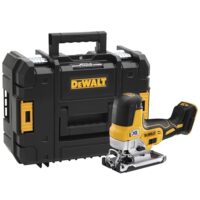 Dewalt 18V Akku-Pendelhubstichsäge DCS335NT, bürstenlos, verstellbarer Alu-Druckguss-Sägeschuh, 3-fach Pendelhub, inkl. Absaugadapter, Sägeschuh-Schutzauflage, TSTAK Box II