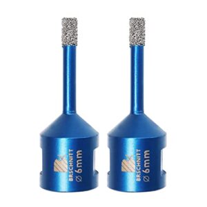 Diamant Fliesenbohrer 6mm - 2 Stücke M14 Diamantbohrer für Bohrungen in Fliesen, Porzellan, Keramik, Marmor und Granit