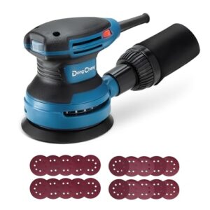 DongCheng Exzenterschleifer 380W, 125mm Schleifmaschine mit Staubfangbehälter und 20 Schleifpapier für professionelle Holzbearbeitung und Schleifarbeiten