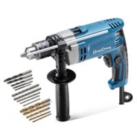DongCheng Schlagbohrmaschine Bohrhammer 710W,13 mm Bohrfutter Schlagbohrer 45.000 IPM, 3000 RPM mit 15 Stück Bohrkronen für Metall, Holz und Beton