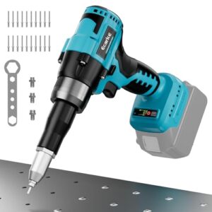 Ecarke Akku Nietzange Set für Makita Akku 18V Li-Ion, bürstenlose Nietpistole mit LED-Licht und Nieten in drei Größen