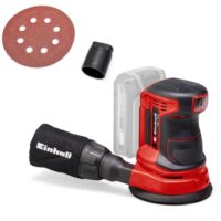 Einhell Akku-Exzenterschleifer TE-RS 18 Li-Solo Power X-Change mit Lithium-Ionen-Batterie, Drehzahl-Elektronik und Mikro-Kletthaftung für Haus-, Garage- und Werkstatt-Aufgaben