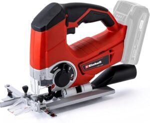 Einhell Akku-Stichsäge mit LED-Licht, 4-fach einstellbarer Pendelhub und Schnittlinienanzeige für saubere Schnittergebnisse und gründliche Sauberkeit durch Staubabblasfunktion und Staubsaugeradapter