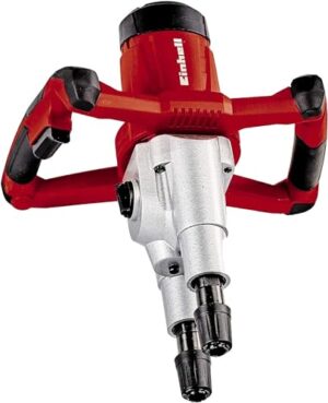 Einhell Farb-Mörtelrührer TE-MX 1600-2 CE Twin, 1.600 W, 2-Gang-Getriebe, gegenläufige Rührer, dynamische Drehzahlregelung, Hex-Rühreraufnahme, inkl. 2 Rührer für Mörtel Ø 120 mm
