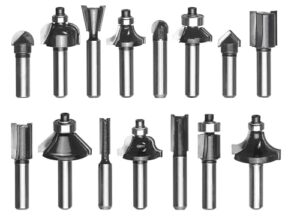 Original Einhell 15 tlg. Fräser-Set, umfangreiches Angebot für Heimwerker-Projekte, verschiedene Fräserformen, 8 mm Schaftdurchmesser, Holzkoffer