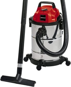 Einhell Nass-Trockensauger TC-VC 1820 S, 1250 Watt, Edelstahlbehälter 20l, Blasanschluss, 4 Rollen, Schlauchsystem Ø36mm und Zubehör für effiziente Reinigungsaufgaben
