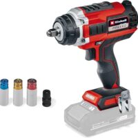 Einhell Professional Akku-Schlagschrauber IMPAXXO 18/450 Power X-Change (18 V, 450 Nm, 3 Leistungsstufen, Brushless, 1/2'-Aufnahme) mit Nuss-Set und LED-Licht