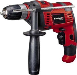 Hochwertige Schlagbohrmaschine mit Drehzahlregelelektronik und Metall-Tiefenanschlag. Ideal für Heimwerker und Handwerker.