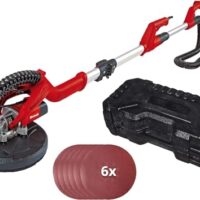 Einhell Trockenbauschleifer TC-DW 225, 600W Motor, 1500 Umdrehungen pro Minute, 225mm Schleifschliff, Teleskopstiel, Klett-Schleifteller, 6x Schleifscheiben
