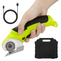 Elektrische Schere mit Werkzeugkasten, kabellose Rollschneider, 4.2V/2.0Ah Akku-Schere, universalschneider für Stoff, Teppich, Leder und Filz.