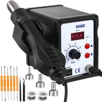 Professionelle Heißluft Lötstation für Wartung und Reparatur, 700W mit digitaler Temperatur-Anzeige 100~480°C, inklusive Zinndraht und Pinzetten