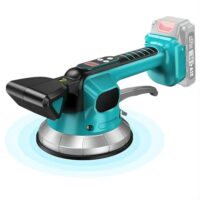 Fliesenrüttler 18V Akku, Fliesen Vibrationsgerät mit 10 Einstellbaren Geschwindigkeiten, 200kg Adsorption, 145mm Saugnapf, Verlegung von Wand & Bodenfliesen